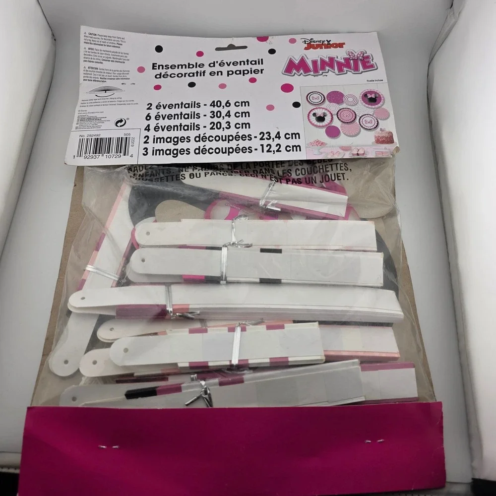 Disney Minnie Mouse Party Decor Kids OS Pink New Fan Kit and Lanterns Bundle